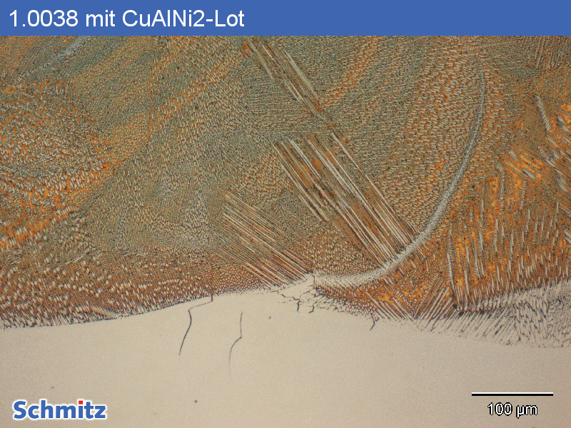 Spannungsrisskorrosion, Lotbrüchigkeit an 1.0038 | S235JR | K01500 mit CuAlNi2-Lot - 2