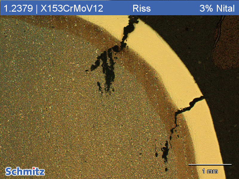 1.2379 | X153CrMoV12 Auftragsschweißung mit Riss - 1