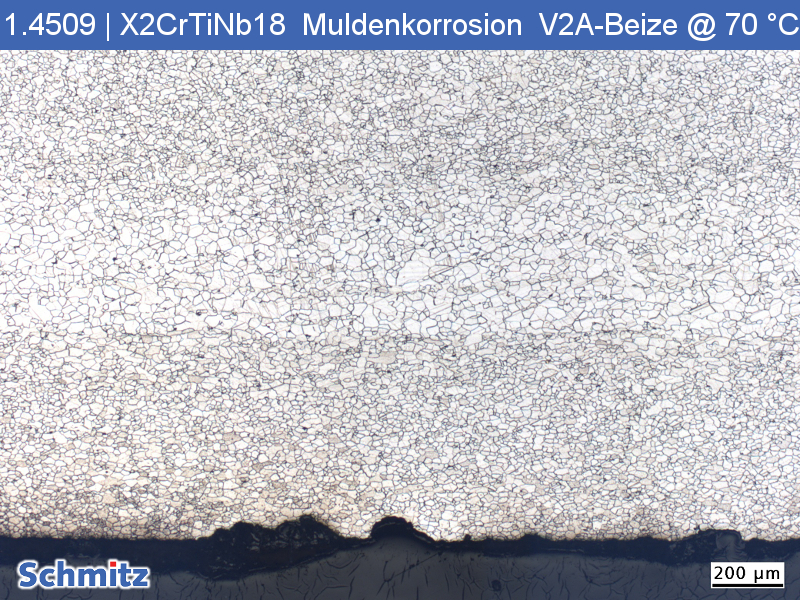 Mulden-/Spaltkorrosion an einem 1.4509 | X2CrTiNb18 | AISI 441 | S43940 - 2