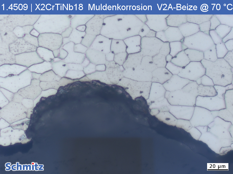 Shallow pitting/crevice corrosion in 1.4509 | X2CrTiNb18 | AISI 441 | S43940 - 5