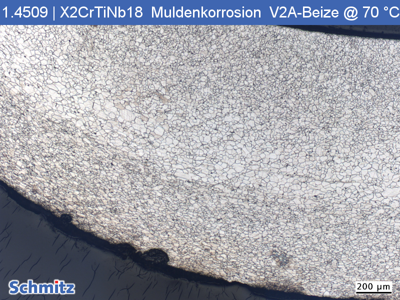 Shallow pitting/crevice corrosion in 1.4509 | X2CrTiNb18 | AISI 441 | S43940 - 6