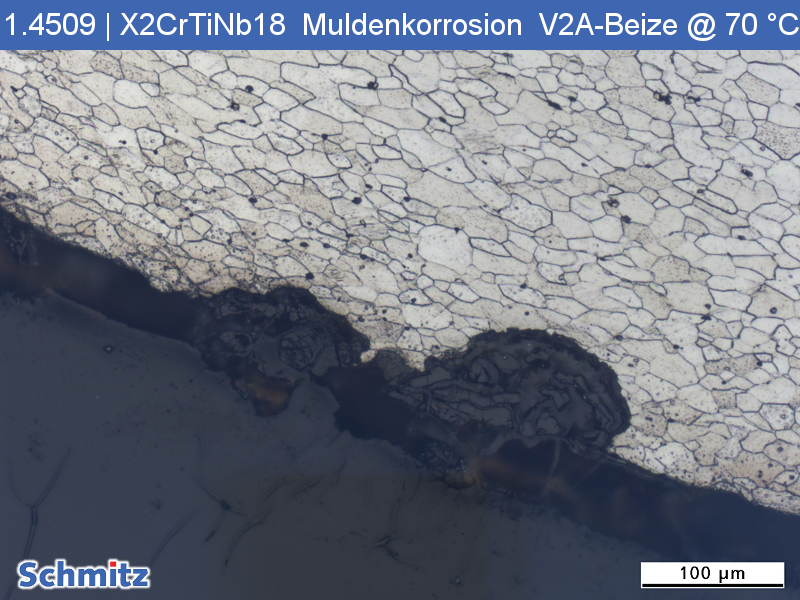 Mulden-/Spaltkorrosion an einem 1.4509 | X2CrTiNb18 | AISI 441 | S43940 - 8