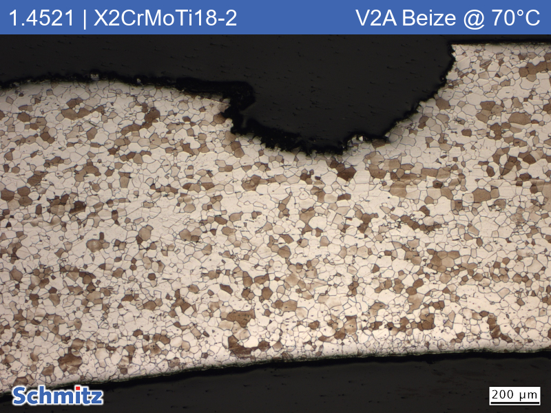 Shallow pitting/crevice corrosion in 1.4521 | X2CrMoTi18-2 | AISI 444 | S44400 - 01