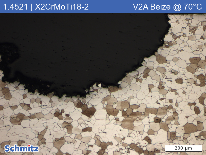 Shallow pitting/crevice corrosion in 1.4521 | X2CrMoTi18-2 | AISI 444 | S44400 - 02