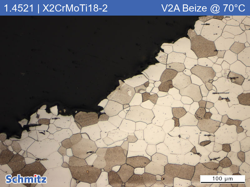 Shallow pitting/crevice corrosion in 1.4521 | X2CrMoTi18-2 | AISI 444 | S44400 - 03