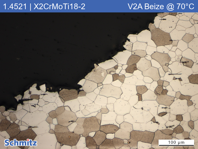 Mulden-/Spaltkorrosion an einem 1.4521 | X2CrMoTi18-2 | AISI 444 | S44400 - 03