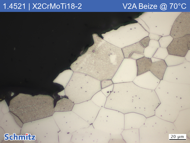 Shallow pitting/crevice corrosion in 1.4521 | X2CrMoTi18-2 | AISI 444 | S44400 - 04