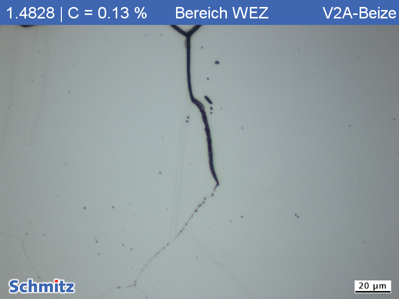 Interkristalline Korrosion an einem 1.4828 | X15CrNiSi20-12 | AISI 309 | S30900 - 06