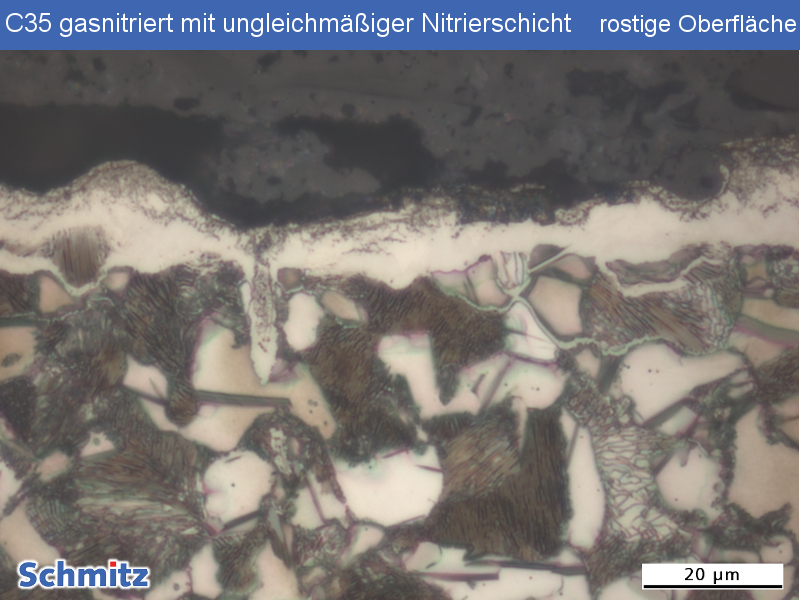 1.0501 | C35 gasnitriert mit ungleichmäßiger Nitrierschicht - 7