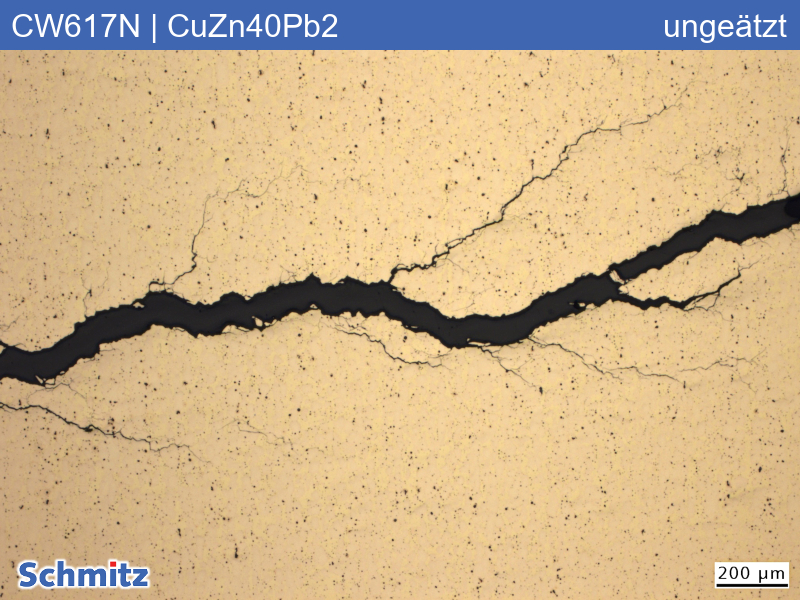 Stress corrosion cracking on brass CW617N | CuZn40Pb2 | C37700 - 1