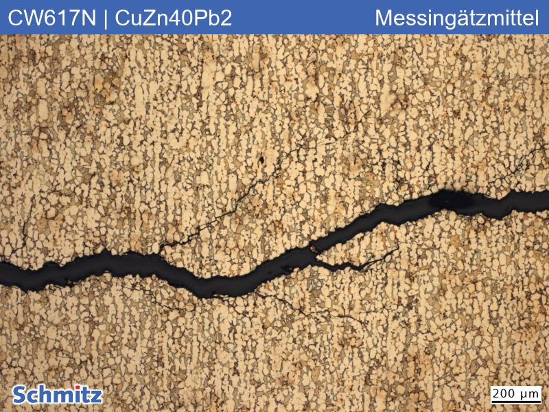 Stress corrosion cracking on brass CW617N | CuZn40Pb2 | C37700 - 1