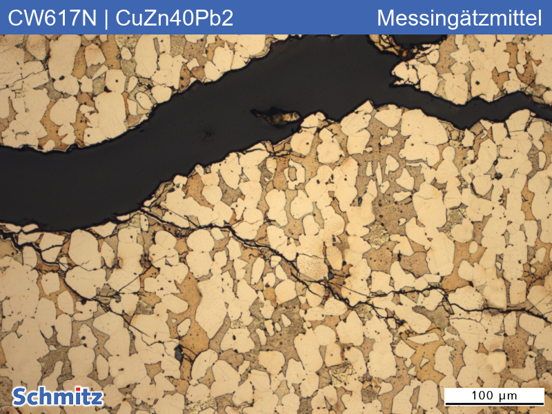 Stress corrosion cracking on brass CW617N | CuZn40Pb2 | C37700 - 1