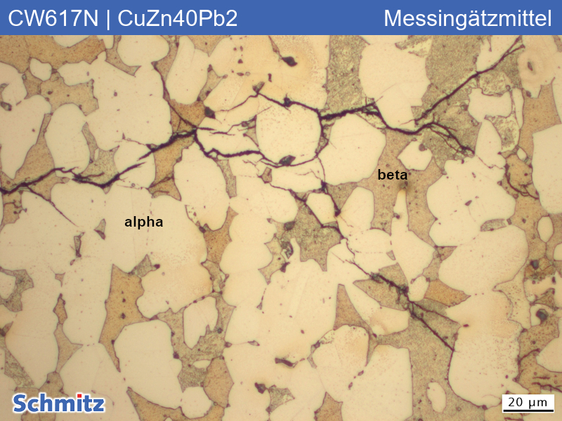 Stress corrosion cracking on brass CW617N | CuZn40Pb2 | C37700 - 04