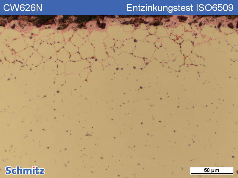 Entzinkungstest an CW626N | CuZn33Pb1,5AlAs - 1