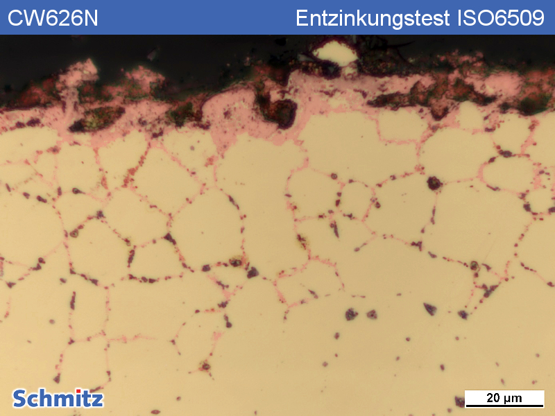 Entzinkungstest an CW626N | CuZn33Pb1,5AlAs - 1