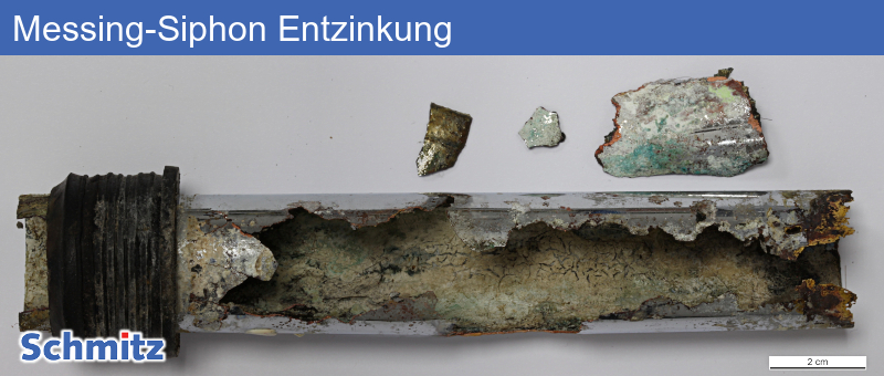 Entzinkung in einem Siphon aus CW506L | CuZn33 | C26800 - 01