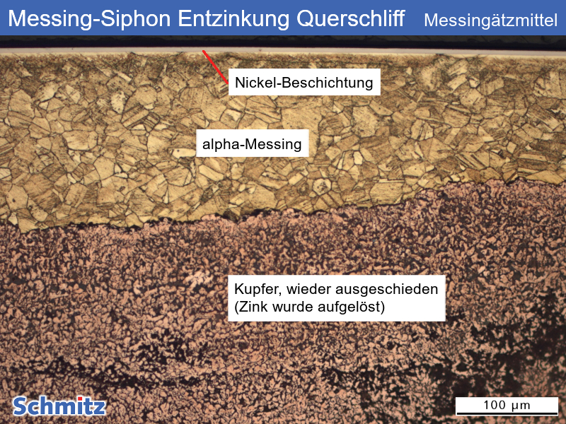 Entzinkung in einem Siphon aus CW506L | CuZn33 | C26800 - 07