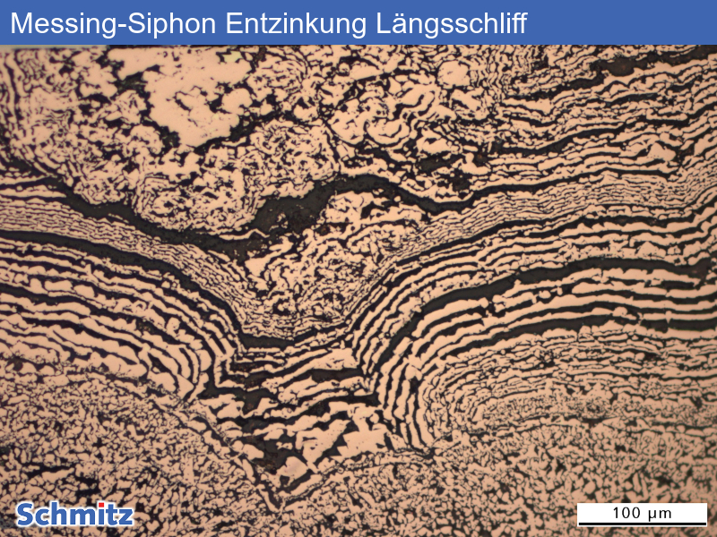 Entzinkung in einem Siphon aus CW506L | CuZn33 | C26800 - 10