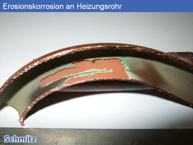 Erosionskorrosion an Heizungsrohr - 1