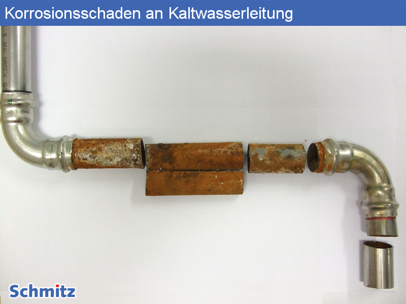 Flächenkorrosion an Kaltwasserleitung - 1