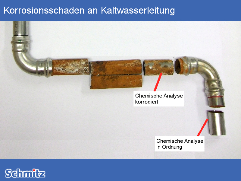 Flächenkorrosion an Kaltwasserleitung - 2