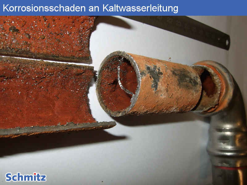 Flächenkorrosion an Kaltwasserleitung - 3