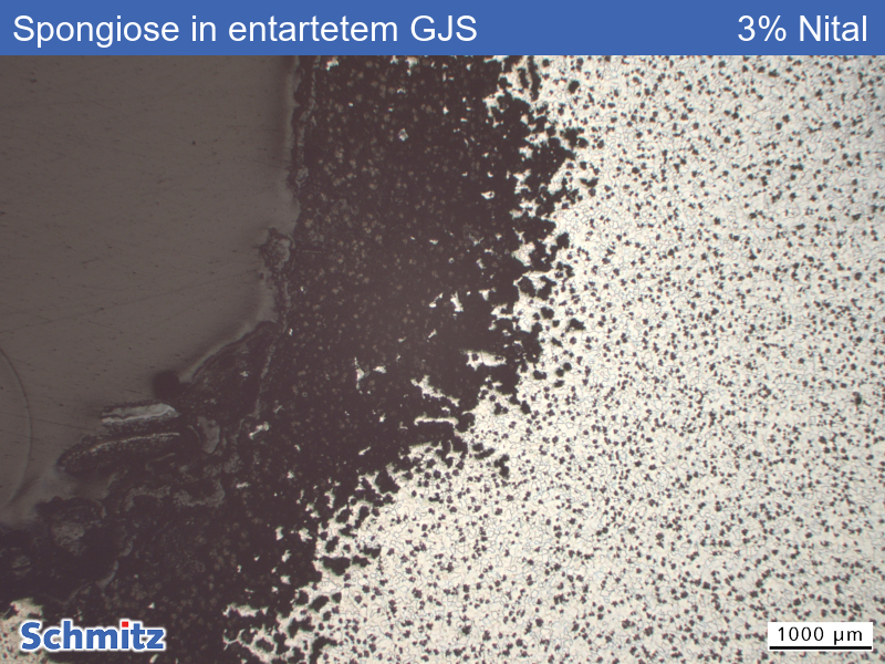 Graphite corrosion (spongiosis) in a degenerated nodular graphite iron - 01