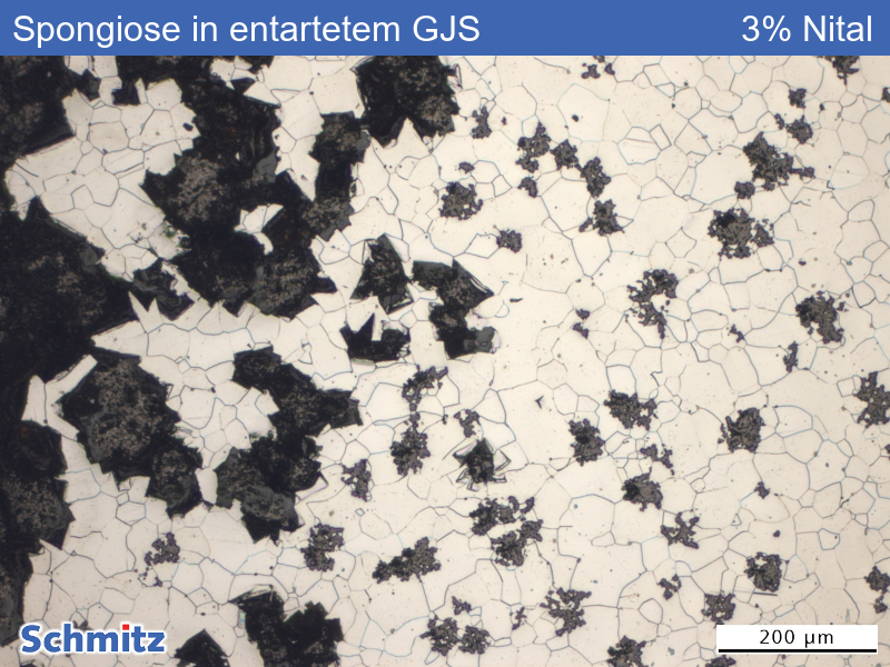 Graphite corrosion (spongiosis) in a degenerated nodular graphite iron - 03