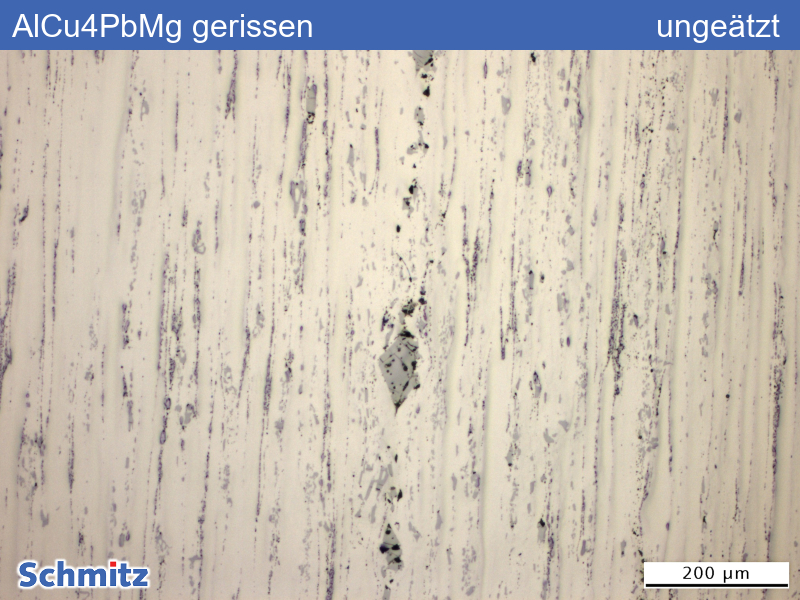 EN AW-2007 | AlCu4PbMg Risse durch gehäufte und grobe Ausscheidungen - 03