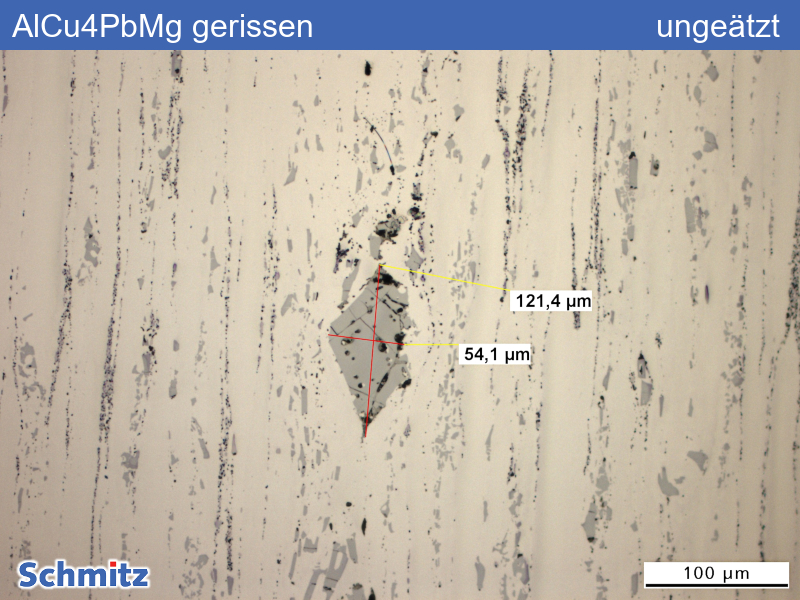 EN AW-2007 | AlCu4PbMg | AA2007 Cracks due to cumulative and coarse precipitations - 04