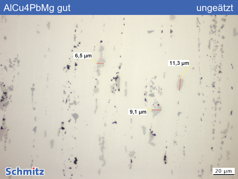 EN AW-2007 | AlCu4PbMg Risse durch gehäufte und grobe Ausscheidungen - 08