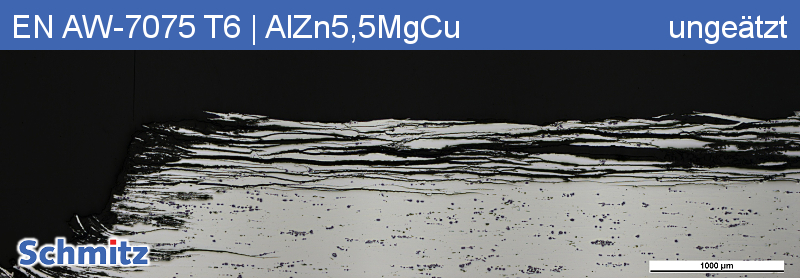 Exfoliation corrosion in EN AW-7075 T6 | AlZn5.5MgCu | AA7075 - 2