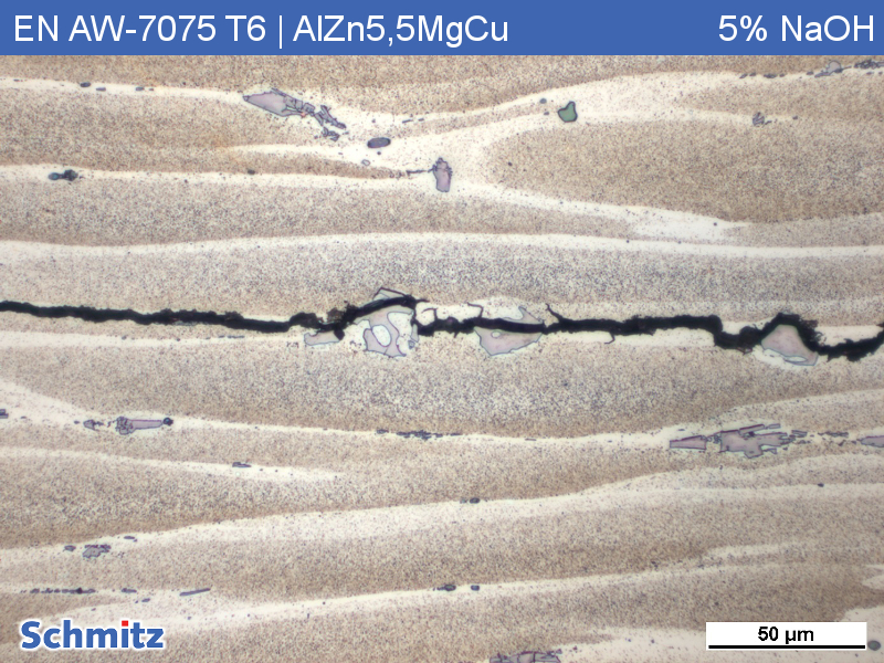 Exfoliation corrosion in EN AW-7075 T6 | AlZn5.5MgCu | AA7075 - 7