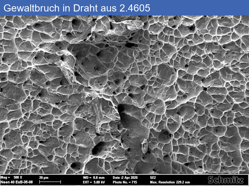 2.4605 | Alloy 59 Schwingbruch vs. Gewaltbruch eines Drahtes - 07