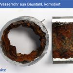 Flächen- und Muldenkorrosion in einem Wasserrohr - 1