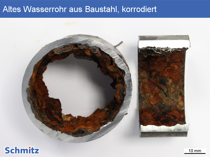 Surface and pitting corrosion in a water pipe - 1