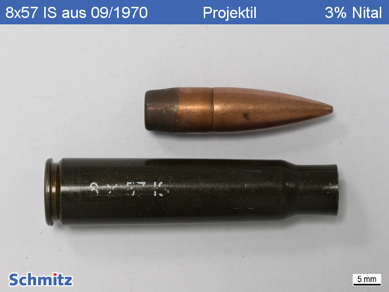 Zentralfeuerpatrone 8×57 IS aus 09/1970 – Projektil - 2