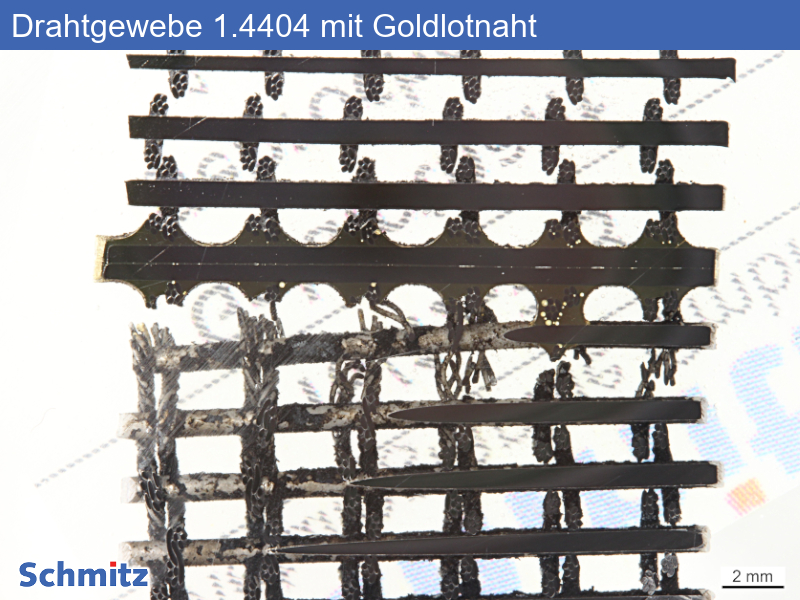 1.4404 | X2CrNiMo17-12-2 Goldlot an Drahtgewebe - 01