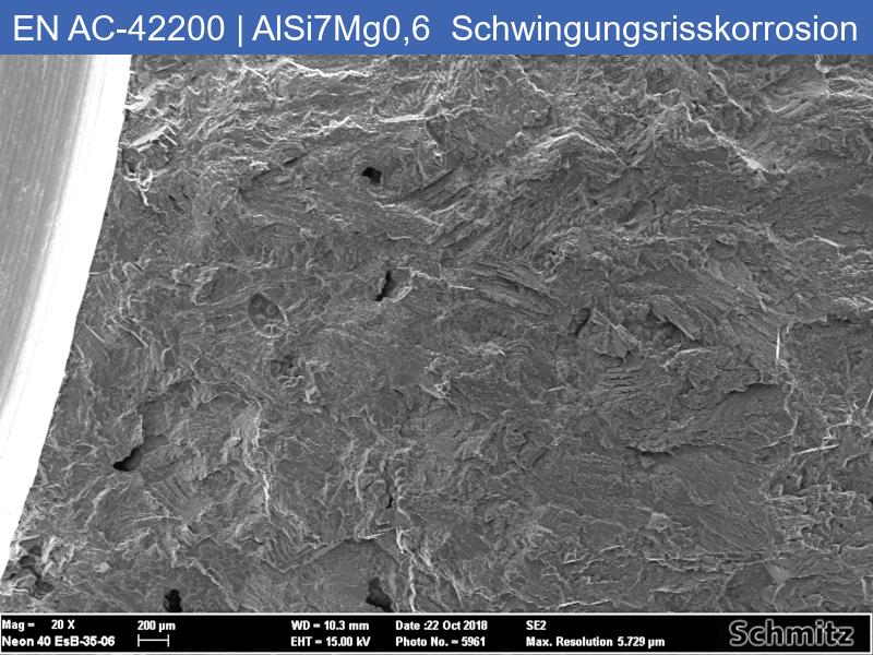 EN AC-42200 | AlSi7Mg0,6 (T6) Sand casting, vibration corrosion cracking - 01