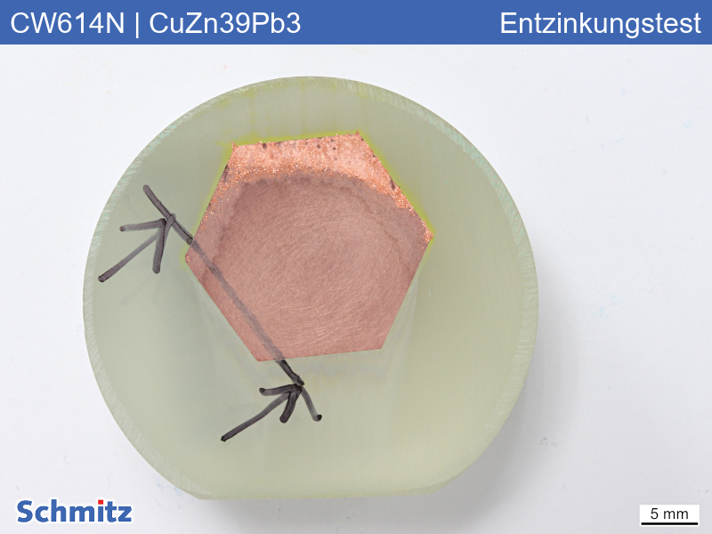 CW614N | CuZn39Pb3 Dezincification test according to DIN EN ISO 6509-1 - 01