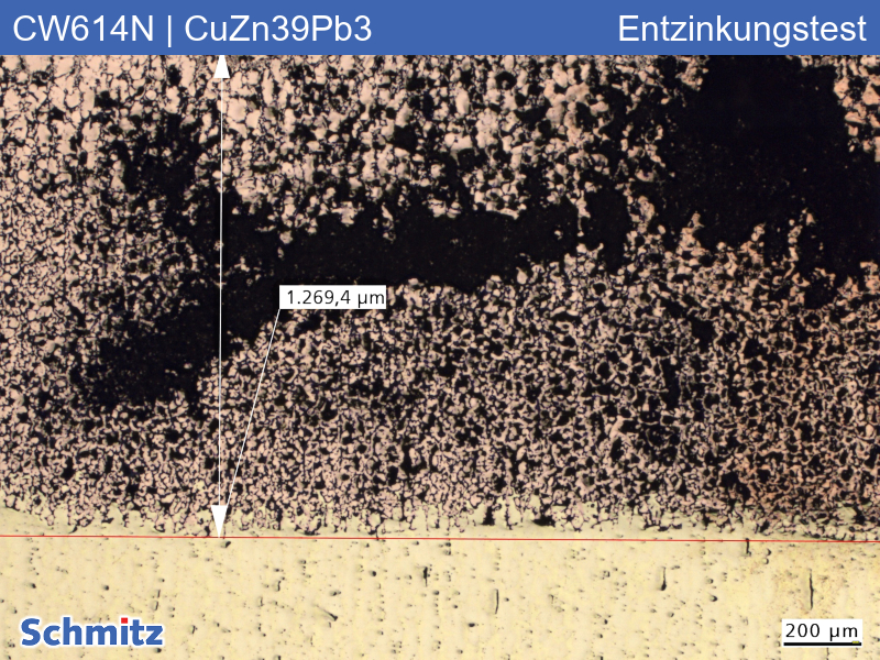 CW614N | CuZn39Pb3 Dezincification test according to DIN EN ISO 6509-1 - 03