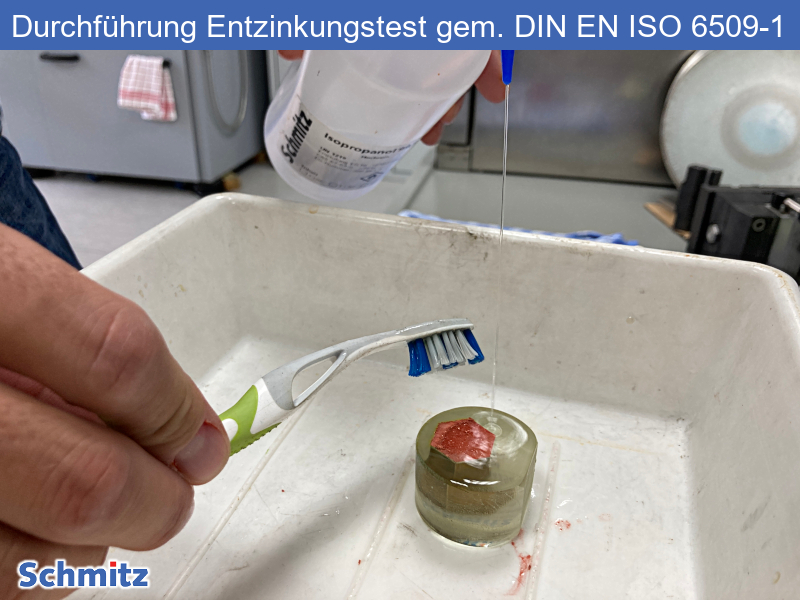 Carrying out a dezincification test according to DIN EN ISO 6509-1 - 03