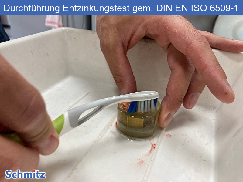 Carrying out a dezincification test according to DIN EN ISO 6509-1 - 04