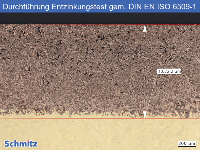 Durchführung eines Entzinkungstests gem. DIN EN ISO 6509-1 - 10