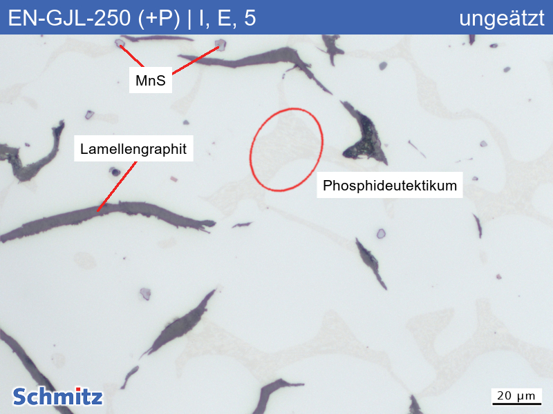 EN-GJL-250 (+P) | 5.1301 Increased phosphorus content, graphite classification and fracture appearance in tensile test - 05