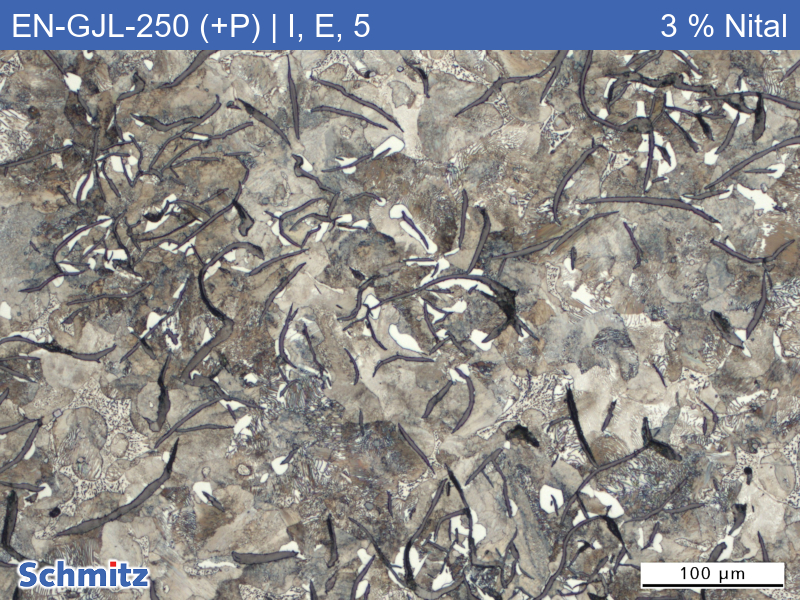 EN-GJL-250 (+P) | 5.1301 Increased phosphorus content, graphite classification and fracture appearance in tensile test - 10