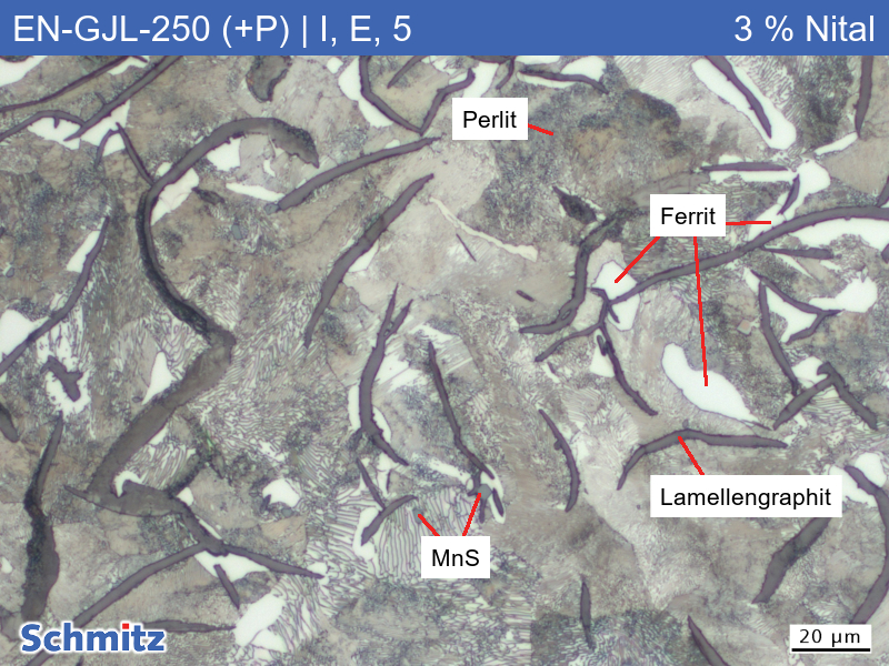 EN-GJL-250 (+P) | 5.1301 Increased phosphorus content, graphite classification and fracture appearance in tensile test - 11