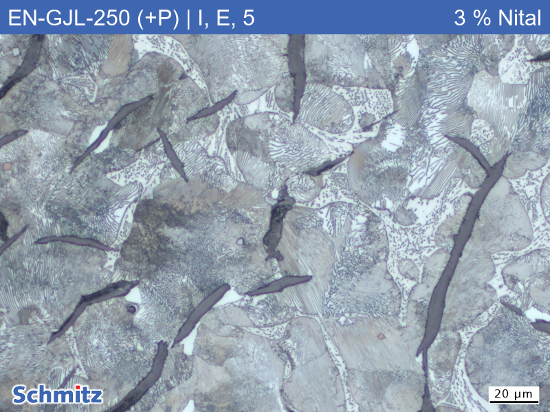 EN-GJL-250 (+P) | 5.1301 Increased phosphorus content, graphite classification and fracture appearance in tensile test - 13