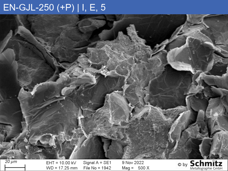 EN-GJL-250 (+P) | 5.1301 Increased phosphorus content, graphite classification and fracture appearance in tensile test - 19