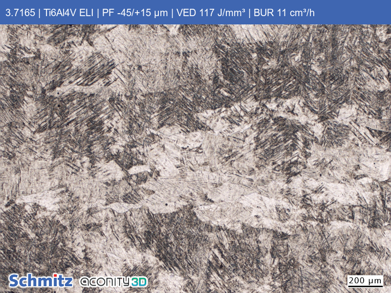 Titanium Grade 23 | Ti6Al4V ELI | PF -45/+15 µm | VED 117 J/mm³ | BUR 11 cm³/h - 03